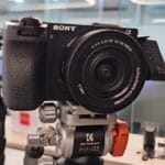 Sony camera with a zoom lens mounted